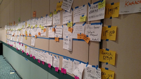 Open Space Marketplace AFTER attendees proposed sessions - So Many options! - Scrum Gathering Orlando 2016