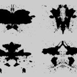 Four of inkblots inspired by the Rorschach Test