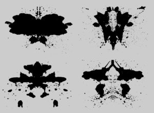 Four of inkblots inspired by the Rorschach Test