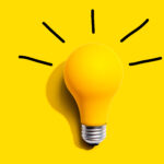 Three yellow light bulbs