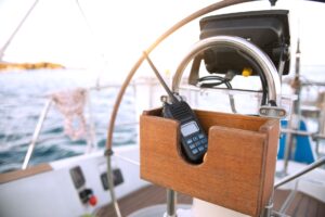 Onboard radio on a sailboat